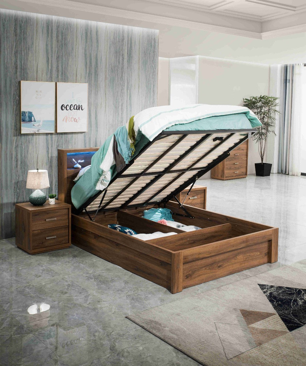 London Storage Bed Rustic – view 3